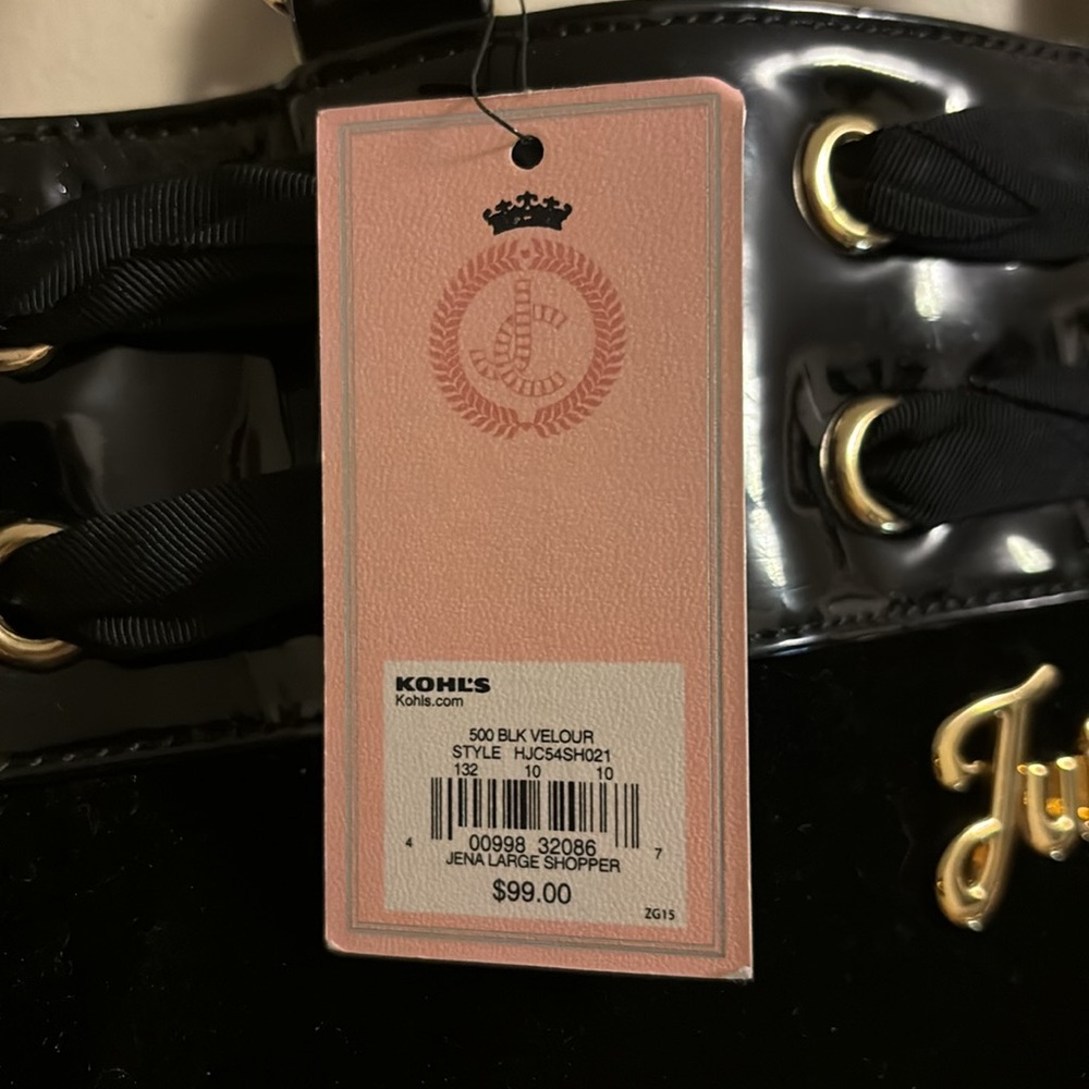 Juicy Couture Black and Gold Tote with Velvet and Patent Leather - Picture 10 of 10